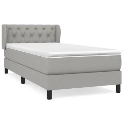 vidaXL Box spring postelja z vzmetnico svetlo siva 80x200 cm blago