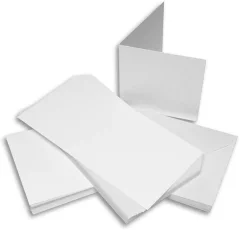 Kuverte+Vizitke, Set 50, 12,7 X 12,7cm, Bele barve