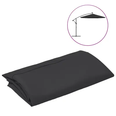 vidaXL Nadomestna tkanina za senčnik črna 350 cm