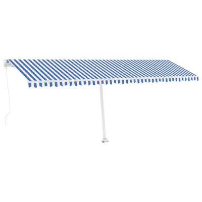 vidaXL Prostostoječa ročno zložljiva tenda 600x300 cm modra/bela