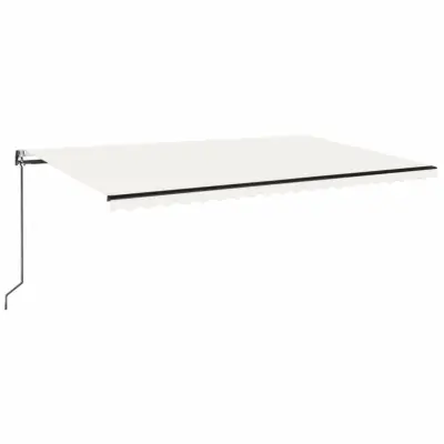 vidaXL Avtomatska tenda LED + senzor 500x350 cm krem