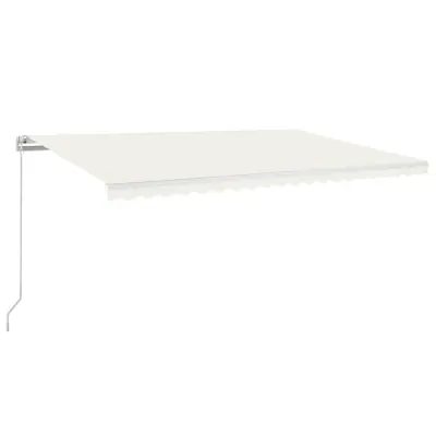 vidaXL Ročno zložljiva tenda 500x350 cm krem