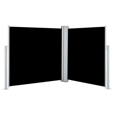 vidaXL Zložljiva stranska tenda črna 120x600 cm