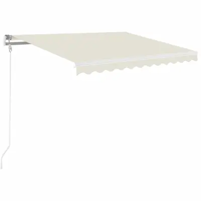 vidaXL Ročno zložljiva tenda 350x250 cm krem