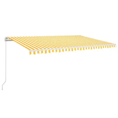 vidaXL Ročno zložljiva tenda 500x300 cm rumena in bela