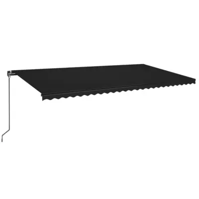 vidaXL Ročno zložljiva tenda z LED lučmi 600x350 cm antracitna