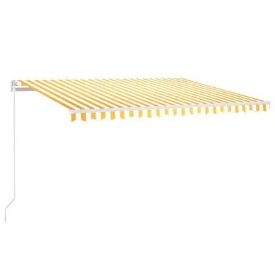 vidaXL Ročno zložljiva tenda 400x350 cm rumena in bela