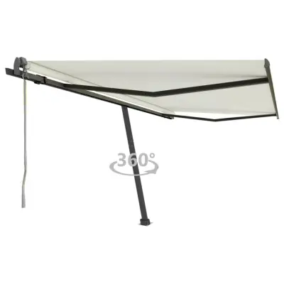 vidaXL Prostostoječa avtomatska tenda 450x300 cm krem