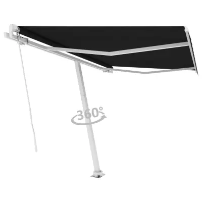 vidaXL Prostostoječa ročno zložljiva tenda 300x250 cm antracitna