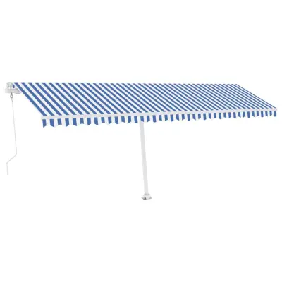 vidaXL Prostostoječa avtomatska tenda 600x350 cm modra/bela