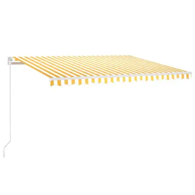 vidaXL Ročno zložljiva tenda 450x350 cm rumena in bela