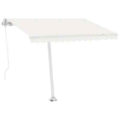 vidaXL Prostostoječa ročno zložljiva tenda 300x250 cm krem