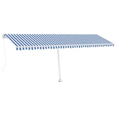 vidaXL Prostostoječa ročno zložljiva tenda 600x350 cm modra/bela