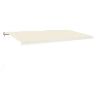 vidaXL Avtomatska tenda LED + senzor 600x350 cm krem