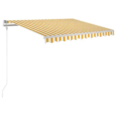 vidaXL Avtomatsko zložljiva tenda 300x250 cm rumena in bela