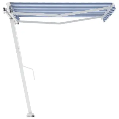 vidaXL Prostostoječa ročno zložljiva tenda 350x250 cm modra/bela