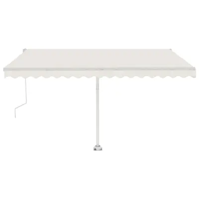 vidaXL Prostostoječa avtomatska tenda 450x350 cm krem
