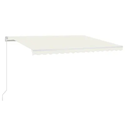 vidaXL Ročno zložljiva tenda z LED lučmi 400x350 cm krem