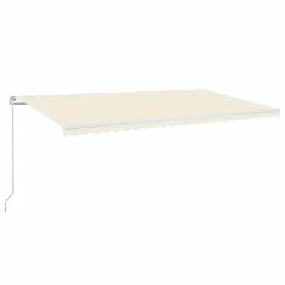 vidaXL Ročno zložljiva tenda z LED lučmi 600x350 cm krem