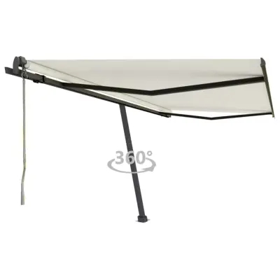 vidaXL Prostostoječa avtomatska tenda 450x350 cm krem