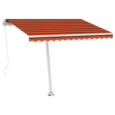 vidaXL Prostostoječa ročno zložljiva tenda 300x250 cm oranžna/rjava