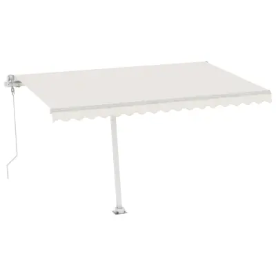 vidaXL Prostostoječa avtomatska tenda 450x300 cm krem
