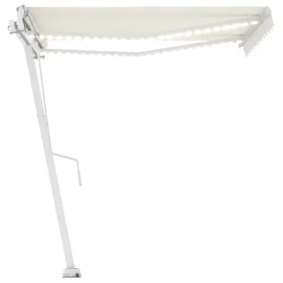 vidaXL Avtomatska tenda LED + senzor 350x250 cm krem