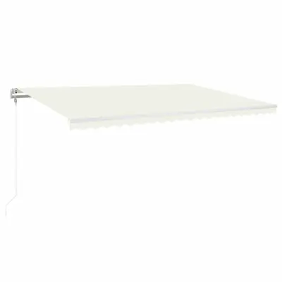 vidaXL Avtomatska tenda LED + senzor 500x350 cm krem