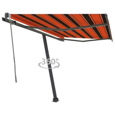 vidaXL Prostostoječa avtomatska tenda 350x250 cm oranžna/rjava