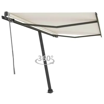 vidaXL Prostostoječa avtomatska tenda 300x250 cm krem