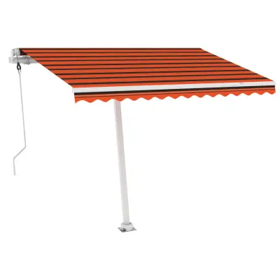 vidaXL Prostostoječa avtomatska tenda 300x250 cm oranžna/rjava