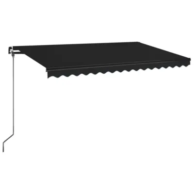 vidaXL Ročno zložljiva tenda z LED lučmi 400x350 cm antracitna
