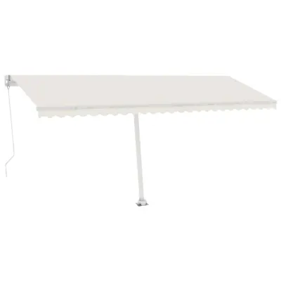 vidaXL Prostostoječa ročno zložljiva tenda 500x350 cm krem
