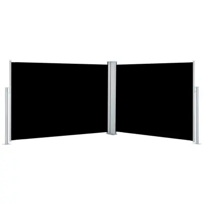 vidaXL Zložljiva stranska tenda črna 100x1000 cm