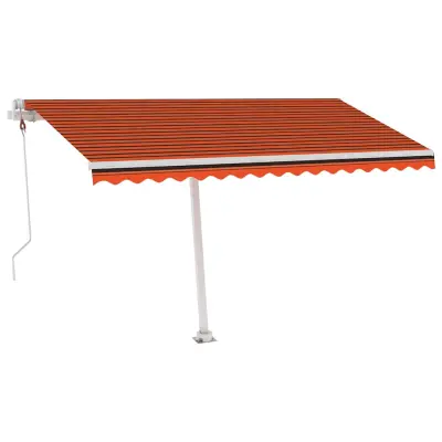 vidaXL Prostostoječa avtomatska tenda 400x300 cm oranžna/rjava