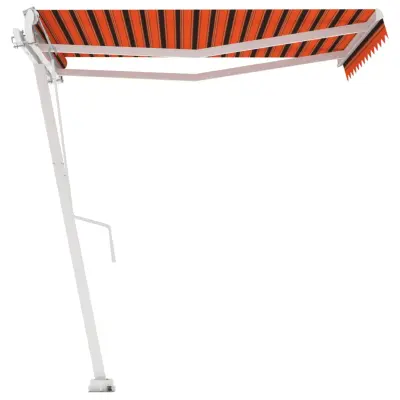 vidaXL Prostostoječa ročno zložljiva tenda 350x250 cm oranžna/rjava