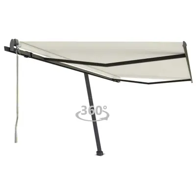vidaXL Prostostoječa avtomatska tenda 400x300 cm krem
