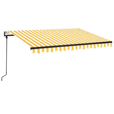 vidaXL Avtomatsko zložljiva tenda 350x250 cm rumena in bela
