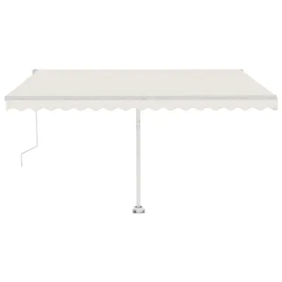 vidaXL Avtomatska tenda LED + senzor 450x350 cm krem