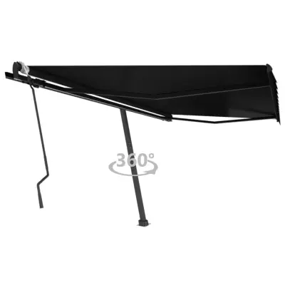vidaXL Prostostoječa ročno zložljiva tenda 400x300 cm antracitna