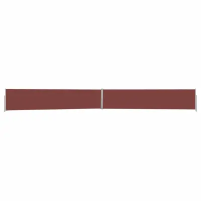vidaXL Zložljiva stranska tenda za teraso 140x1200 cm rjava