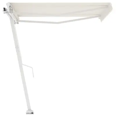 vidaXL Prostostoječa ročno zložljiva tenda 350x250 cm krem