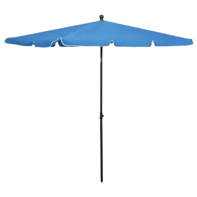 vidaXL Vrtni senčnik 210x140 cm sinje moder