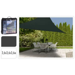 ProGarden Senčno platno 3,6x3,6x3,6 m temno sivo trikotno