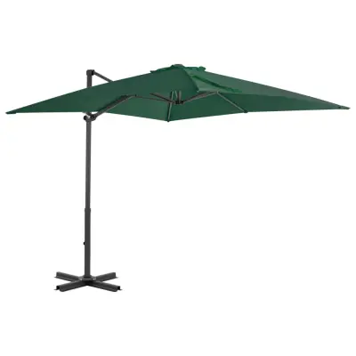 vidaXL Previsni senčnik z aluminijastim drogom 250x250 cm zelen