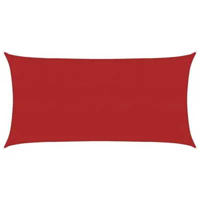 vidaXL Senčno jadro 160 g/m² rdeče 2x4 m HDPE