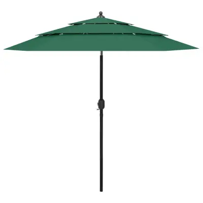 vidaXL Senčnik aluminij zelen 2,5 m