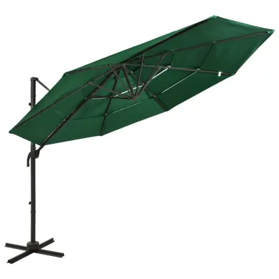vidaXL Senčnik aluminij zelen 3x3 m