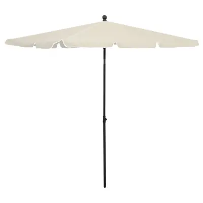 vidaXL Vrtni senčnik 210x140 cm peščen