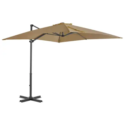 vidaXL Previsni senčnik z aluminijastim drogom taupe 250x250 cm